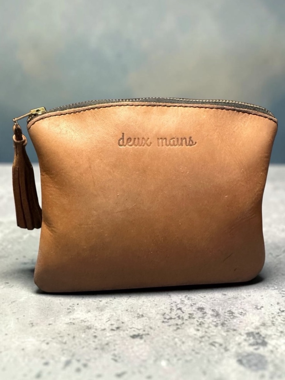 Deux Mains Leather Cosmetic Bag